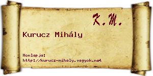 Kurucz Mihály névjegykártya